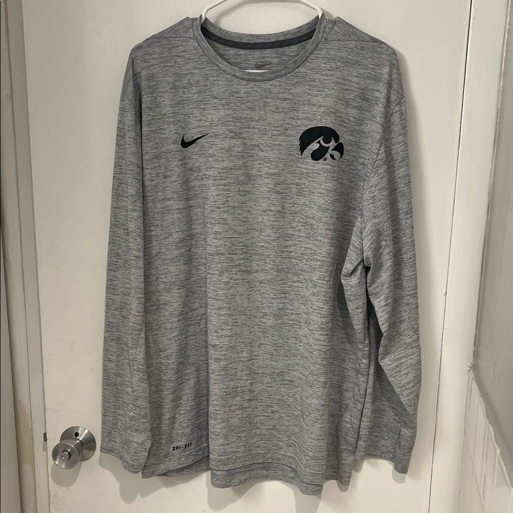 Nike Iowa Hawkeye Heather Gray Long Sleeve